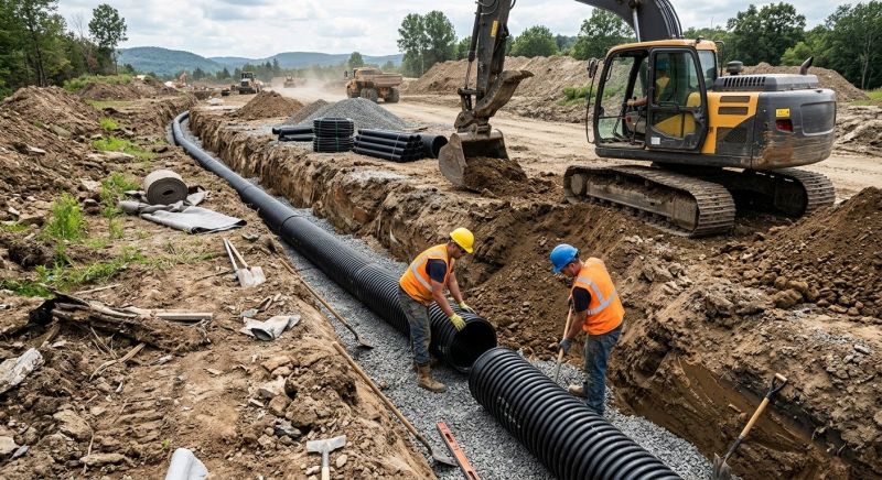 Drainage Trench Installation in Houston, TX
